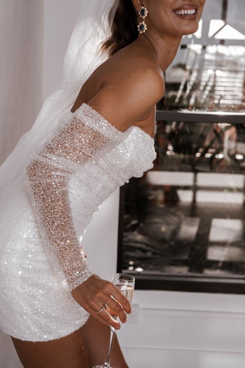 Alexandra pailetten feestjurkje van Made With Love Bridal