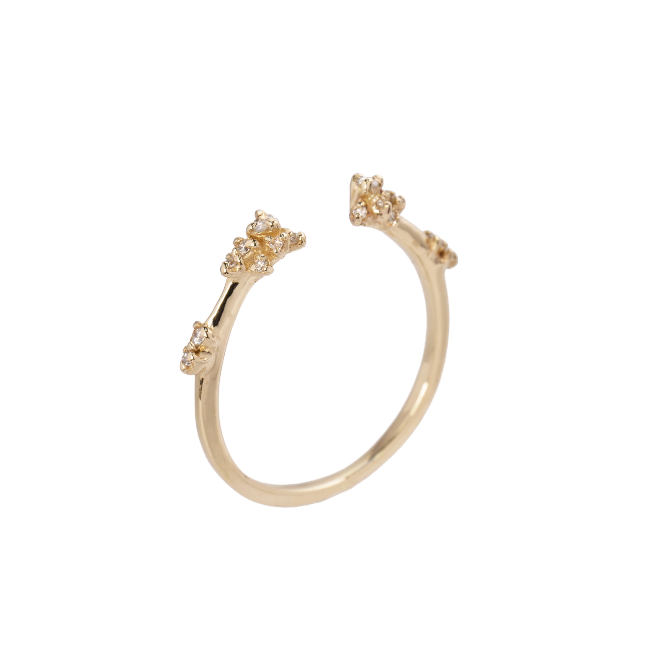 Gouden Daphne ring met diamanten van Laurie Fleming