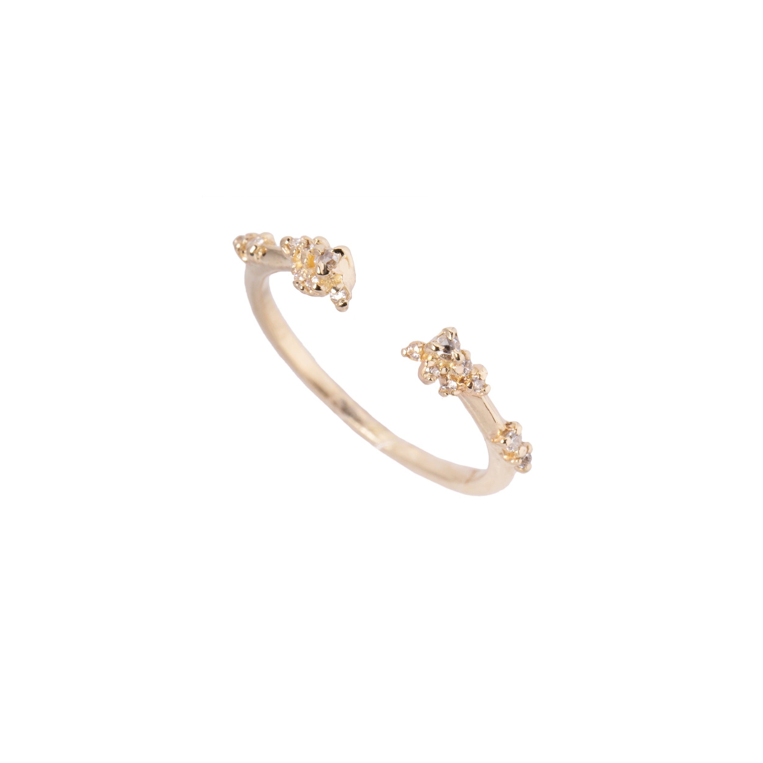 Gouden Daphne ring met diamanten van Laurie Fleming