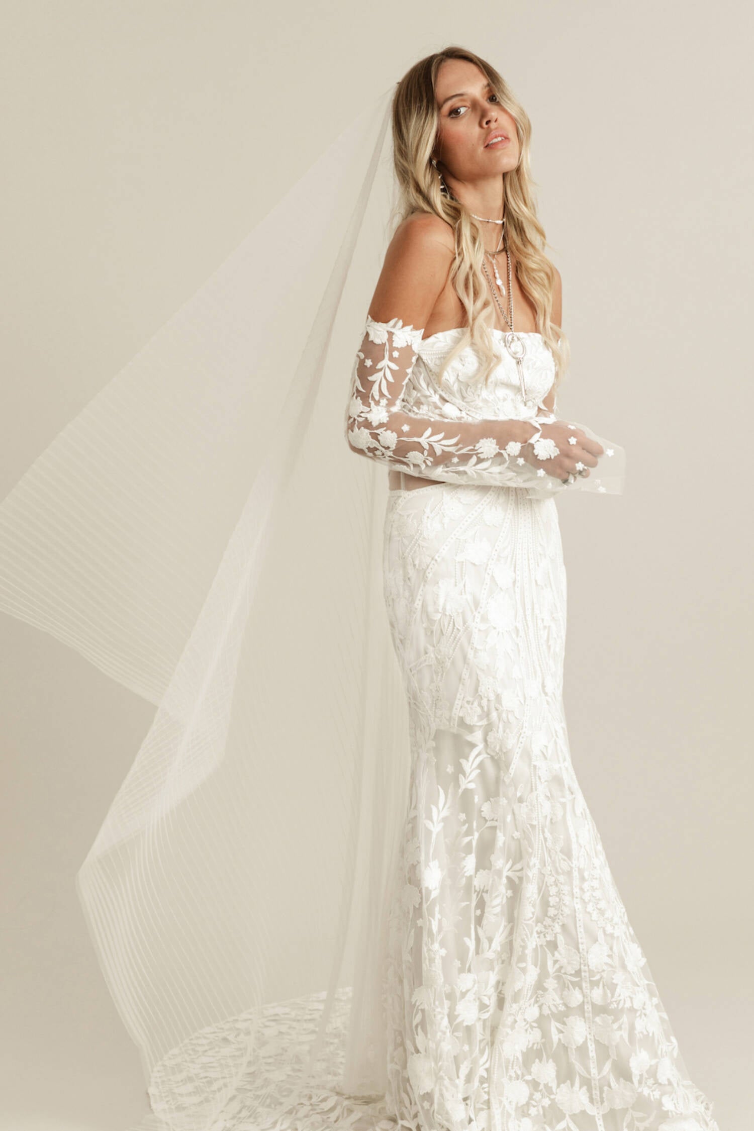 Jasper veil Bohemian  sluier met een plissé van Rue de Seine