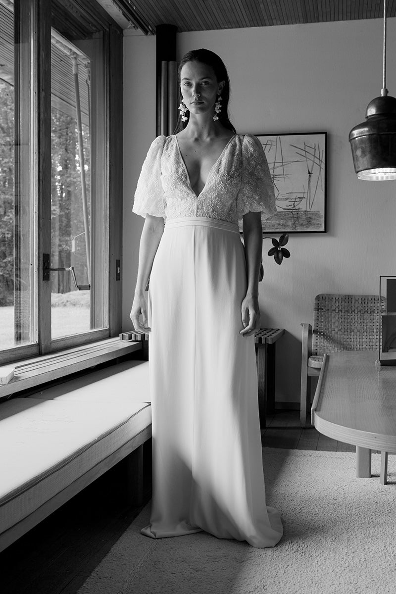 Laure de Sagazan Rocca romantische trouwjurk