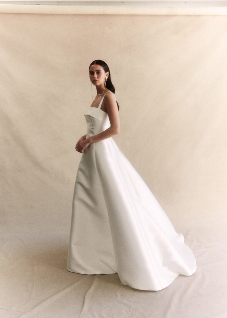 Trouwjurk Nina van Prea James Bridal. Een klassieke A-lijn trouwjurk
