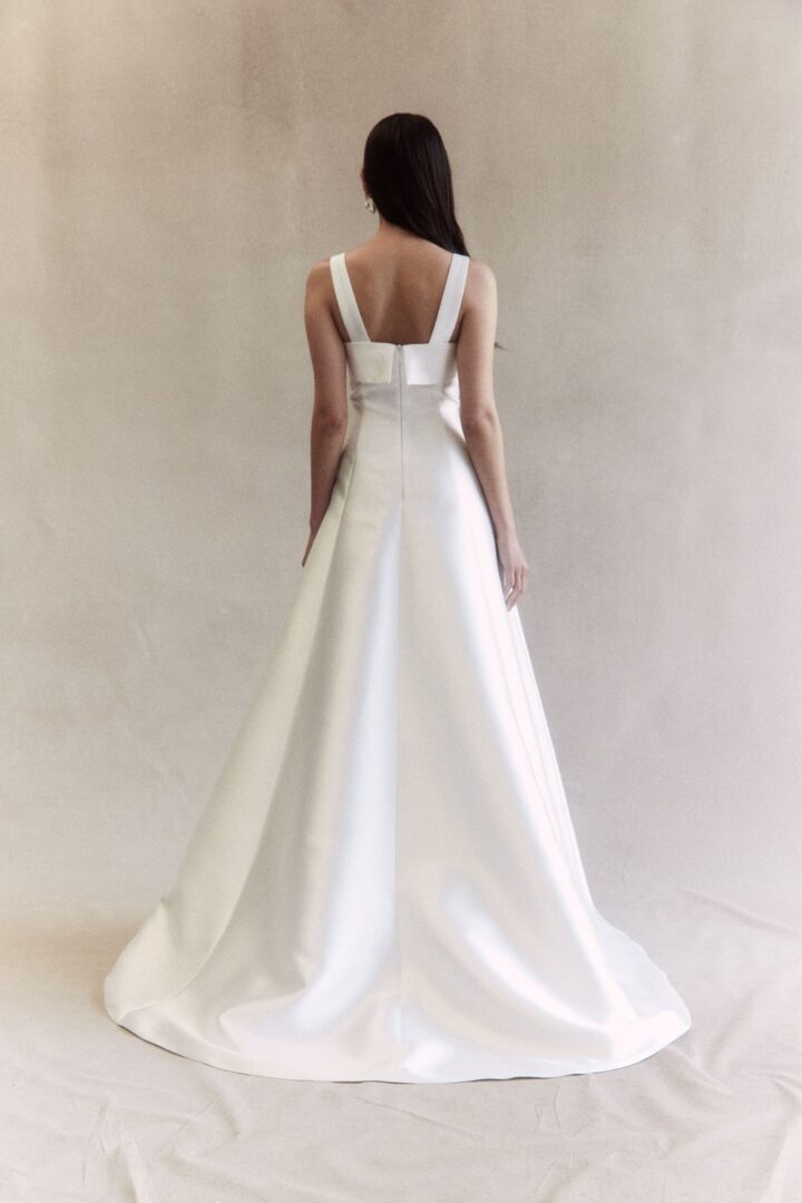 Trouwjurk Nina van Prea James Bridal. Een klassieke A-lijn trouwjurk
