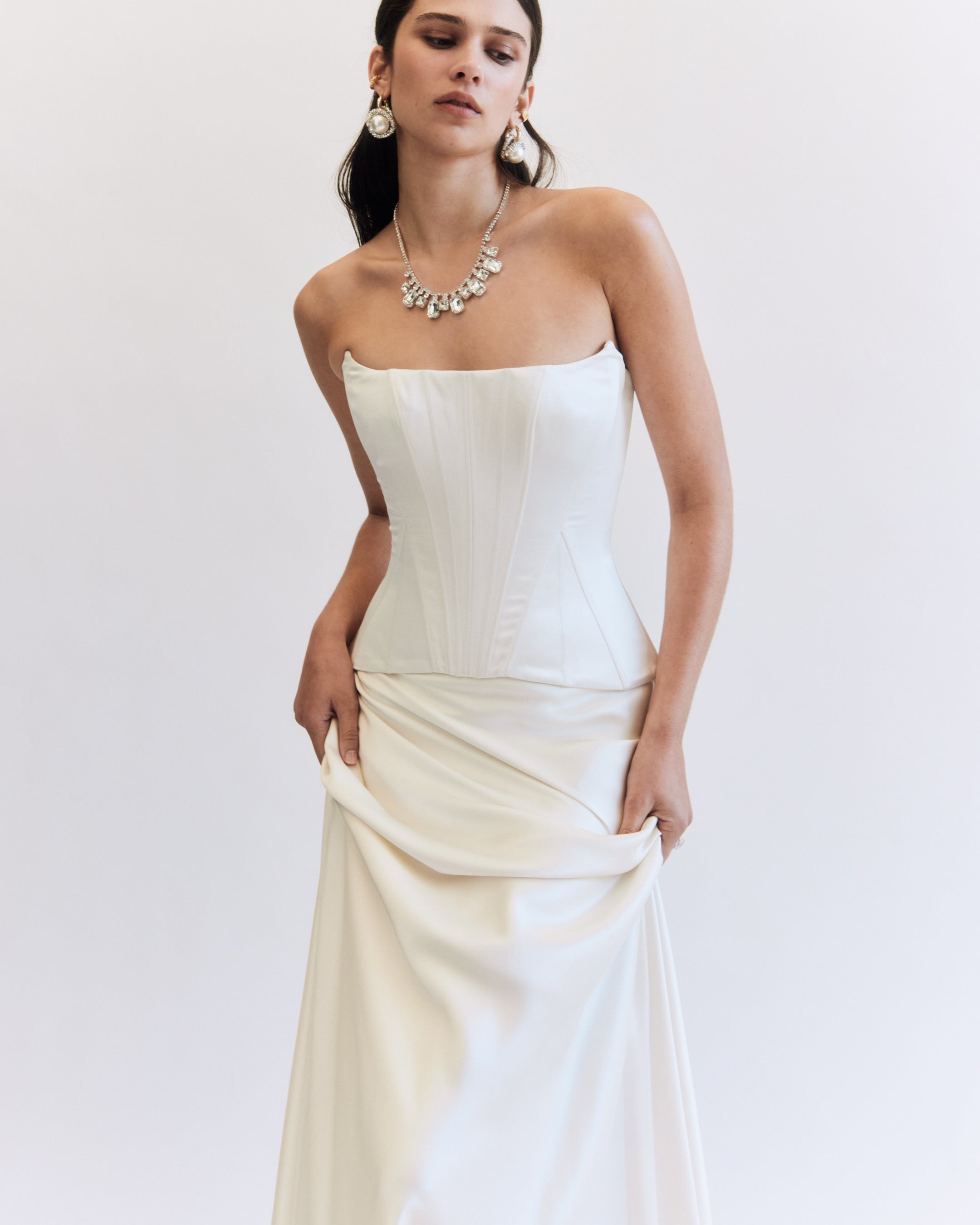 Penelope Corset & Sadie skirt van Prea James Bridal.