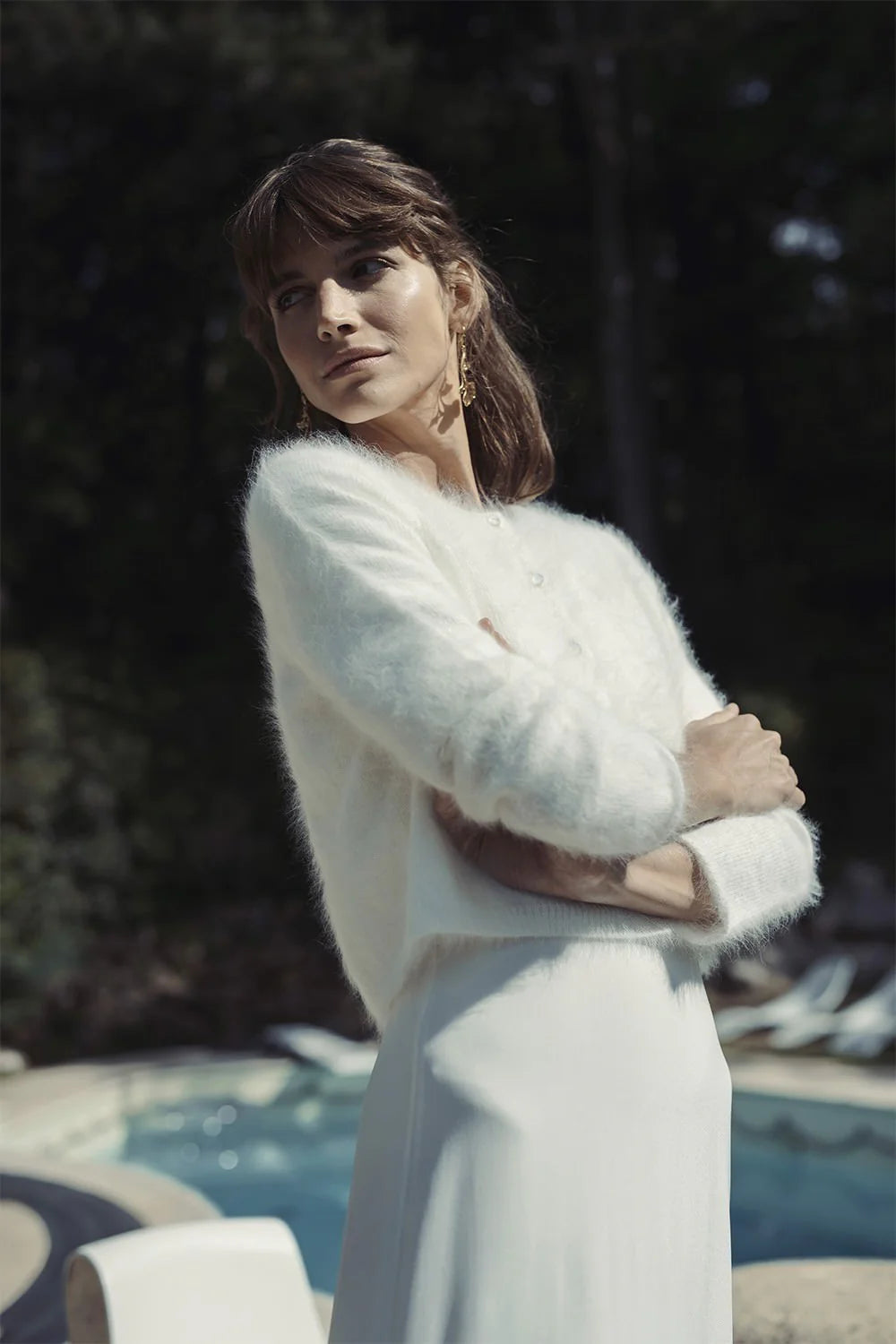 Wollen vestje, Georges Cardigan, in off-white van Laure de Sagazan