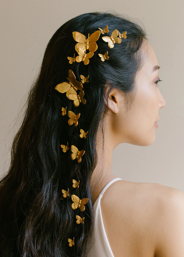 Jennifer Behr bruiloft gouden haarpins Pippa 