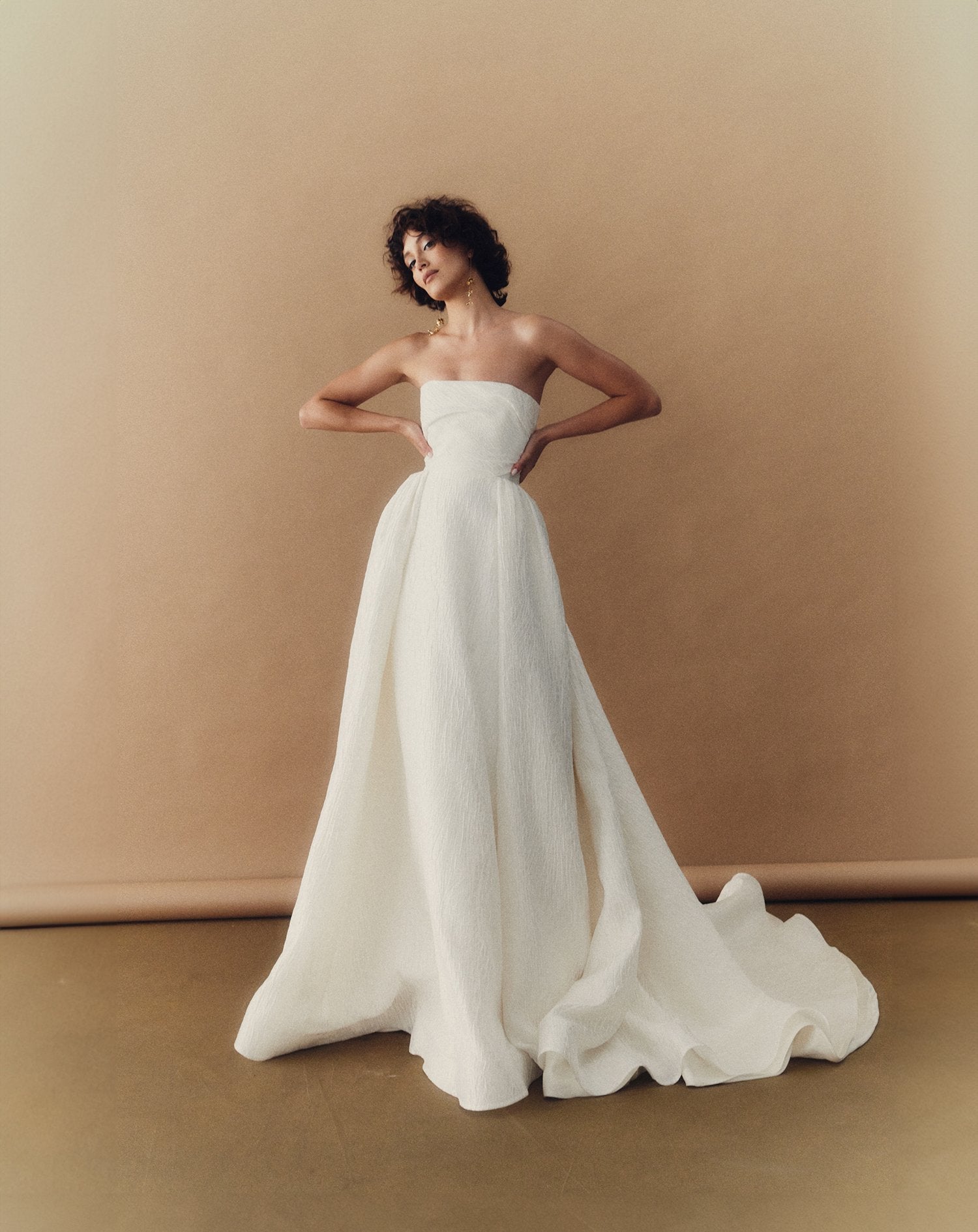 Maho trouwjurk van Prea James Bridal. Een A-lijn, strapless trouwjurk met corset. 