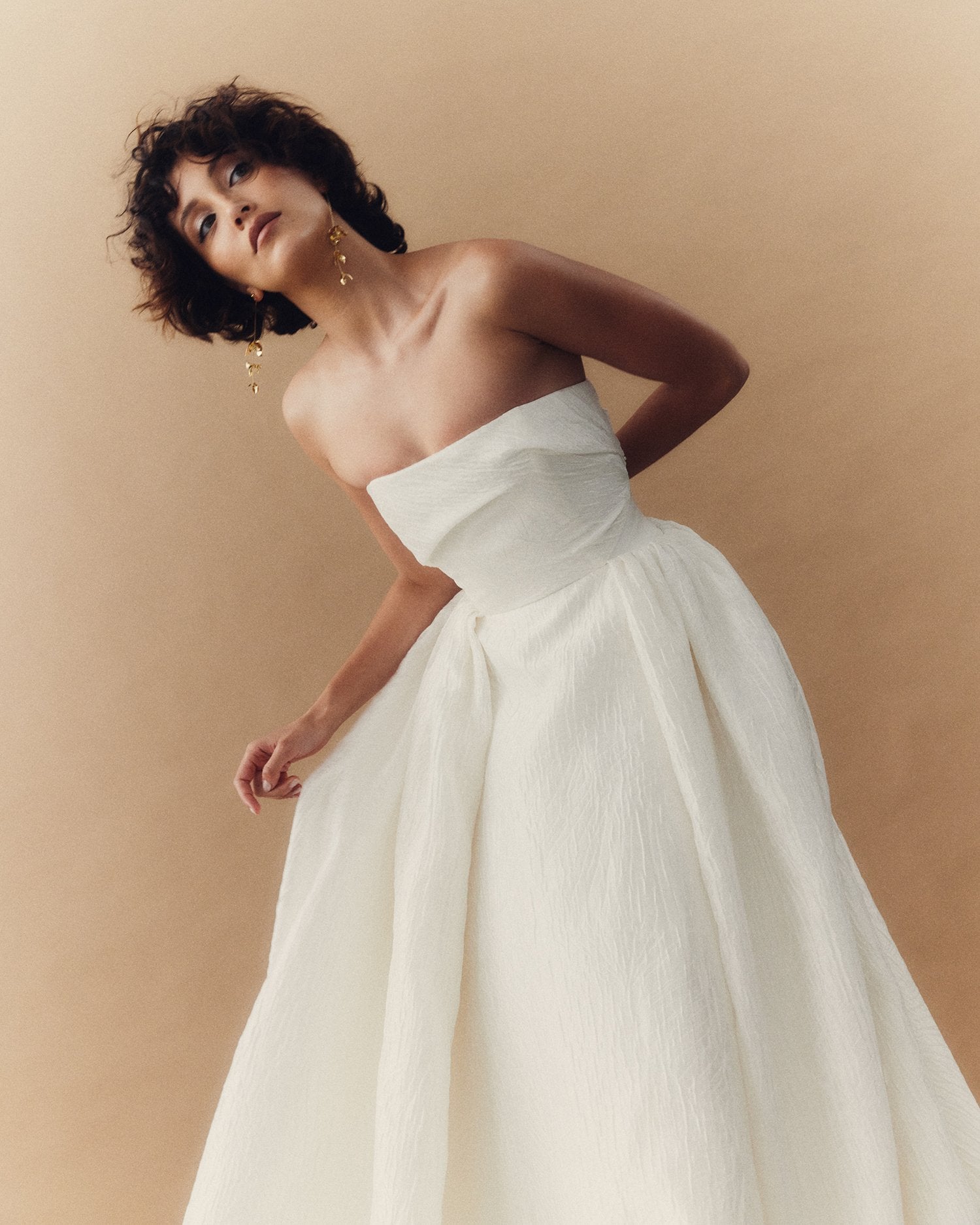 Maho trouwjurk van Prea James Bridal. Een A-lijn, strapless trouwjurk met corset. 