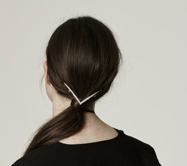 Lelet NY Vee haarclip met strass 